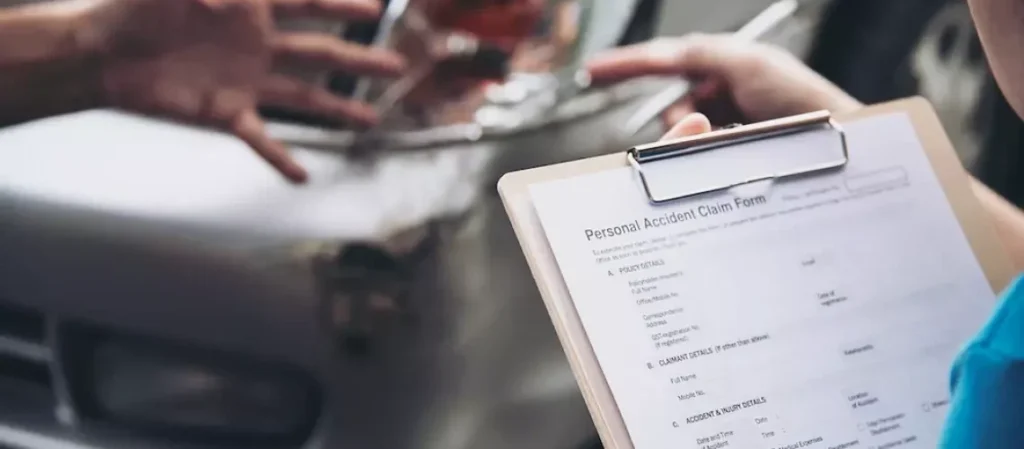 Current image: Attorney negotiating car insurance claim settlement in a California law office